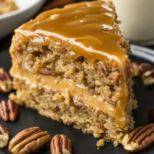 banana pecan caramel layer cake recipe